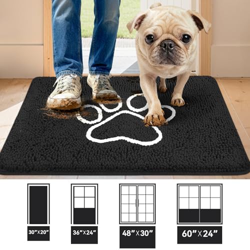 Bcoimo Super Absorbent Dog Door Mat, 36"*24" Anti Slip Mat for Muddy Paws