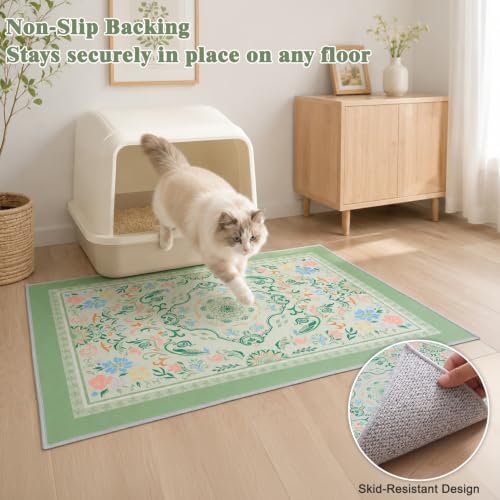 Bienbee Cat Litter Mat, 2 Pack 33" x 22" Machine Washable for Litter Boxes