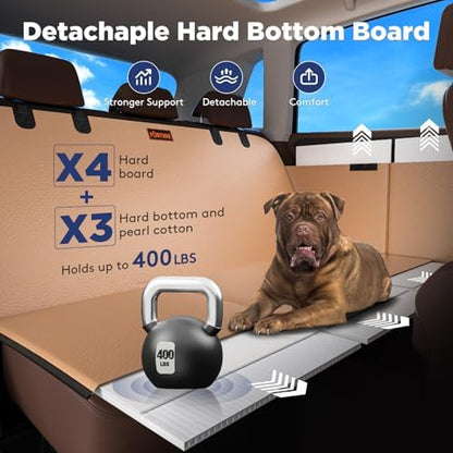 FURTIME XL Back Seat Extender for Dogs, Hard Bottom Seat Cover for Truck