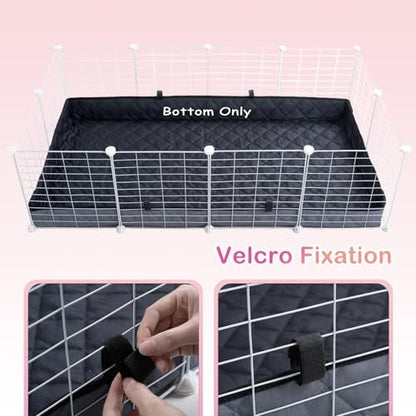 FunFurry Quilted Guinea Pig Cage Liner, Reversible & Absorbent Bottom Base, Cage Liners for Small Animals, Hamster Chinchilla Hedgehog Ferret Rabbit. (Dark Grey-Quilted, 12" X 24")