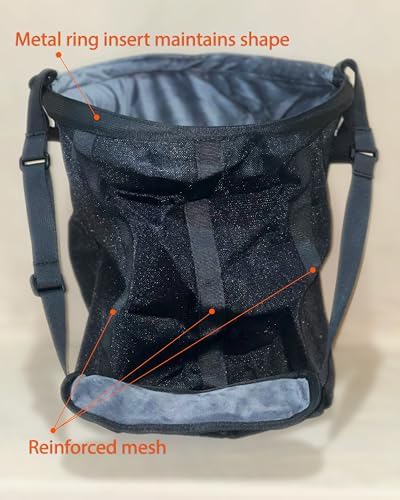 Reinforced Horse Mesh Feed Bag, Adjustable Strap, Padded Nose, Heavy Duty Horse Feed Bag, Reinforced Bottom Stitching, Holds 8qt Grain Bucket, no Mess, soak Feed in Bag, Horse Feed Bag