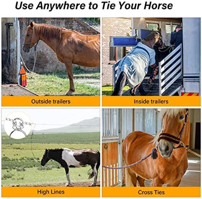 Debialo Horse Tie Ring, Horse tack and Supplies, Safe Horse Accessories,Horse Training Equipment with Eye Bolt,Quick snap,Humane Way Tie Ring,Prevent Horses from Pulling Back,Durable Steel