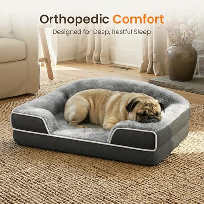 Orthopedic Dog Bed for Small to Medium Dogs, 30"x20" Dog Couch Bed