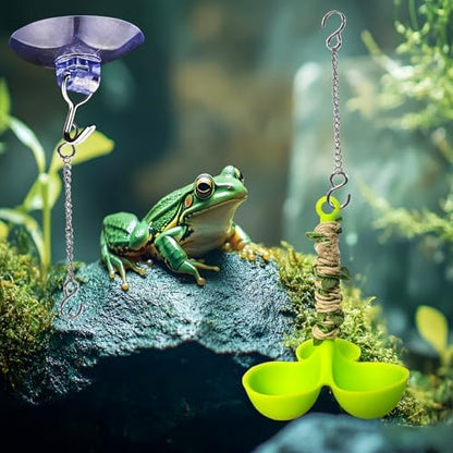 Frog Habitat Hammock with Suction Cup,Soft Silicone Tree Frogs Terrarium Accessories ，Applicable to Toad, Tadpole， Tree Frogs, Dwarf Frogs, Small Amphibians
