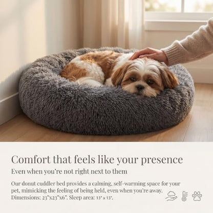 nononfish Calming Dog Bed for Small Dogs,Plush Donut Pet Bed