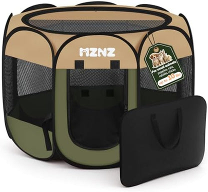 Dog Cat Small Animal Puppy Playpen Crate, Small, Olive Green