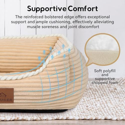 Zerbuger 25in Coffee Rectangle Cat Dog Bed Machine Washable Sleeping Sofa