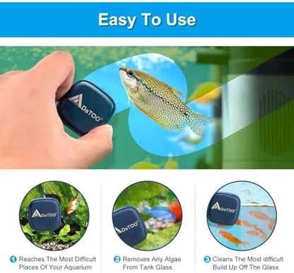 DaToo Aquarium Mini Magnetic Scrubber Scraper Small Fish Tank Cleaner Nano Glass Aquarium Cleaning Tools with Super Strong Magnet