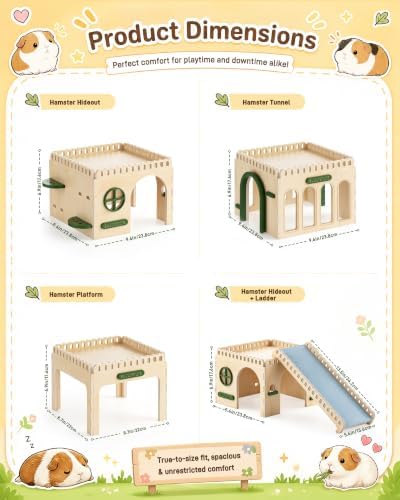 BUCATSTATE Wooden Guinea Pig Hideout, Hedgehog House