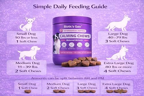 Biotic’s Gain Calming Chews for Dogs | Dog Calming Treats | 120 Soft Chews