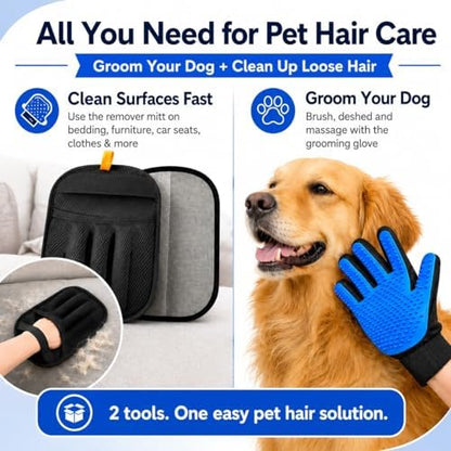 NVNAN 3 PCS Pet Hair Removal Glove and Pet Hair Remover