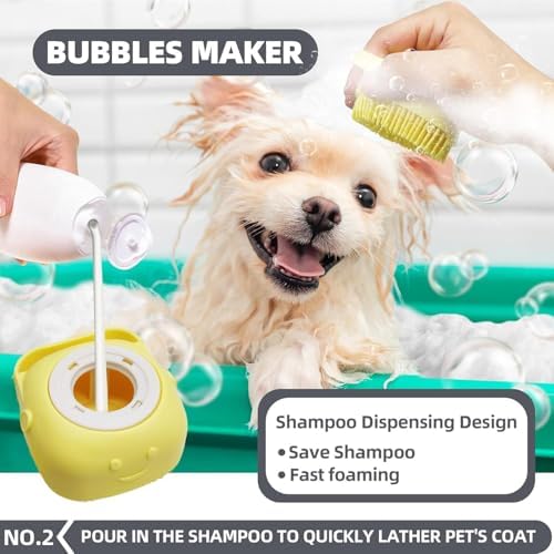 6-in-1 Grey Pet Grooming Kit: Hair Brush, Towel, Washing Gloves, Slicker Brush, and Shampoo Scrubber for Dogs and Cats