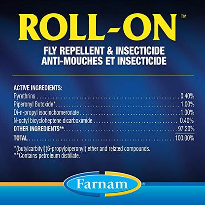 Farnam Endure Roll-On Fly Repellent for Horses Up to 7 Days Protection 2 oz
