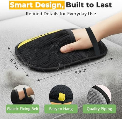 Pet Hair Removal Glove for Dogs & Cats – Electrostatic Reusable Dog & Cat Hair Remover Glove Fur Remover for Furniture (2)