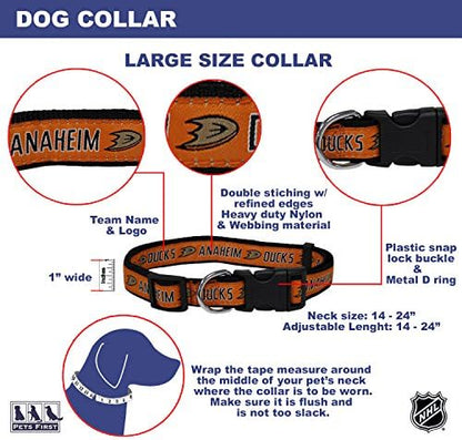 Pets First NHL Collar for Dogs & Cats. Adjustable, Cute, & Stylish! The Ultimate Hockey Fan Collar!