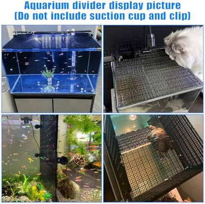 Plastic Egg Crate Grip Panel Fish Tank Divider Aquarium Divider Filter Bottom Fish Tank Isolation Board Egg Crate Tray (Black, 8pcs 11.8X5.9 Inch with 0.15 Inch Hole)