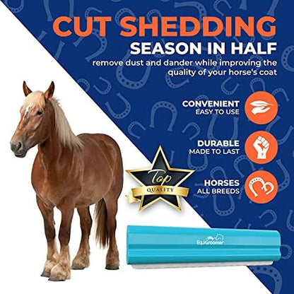 EquiGroomer 8-Inch Deshedding Brush for Dogs & Horses, Turquoise