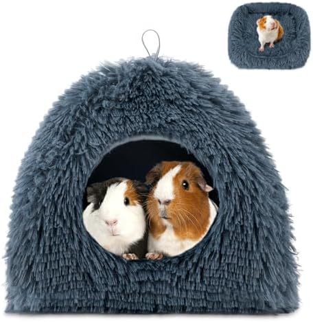 YUEPET Bunny Hideout,Warm Guinea Pig Bed, Dark Grey