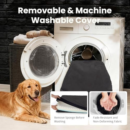OhGeni Orthopedic Waterproof Large Dog Bed, Memory Foam, 41 inch(Black)