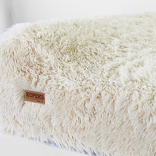 KOPEKS Dog Bed Chew Proof Replacement Cover Memory Foam Beds - Extra Large (Jumbo Size) - Fluffy Brown