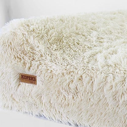 KOPEKS Dog Bed Chew Proof Replacement Cover Memory Foam Beds - Extra Large (Jumbo Size) - Fluffy Brown