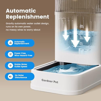 1.7 Gallon Automatic Dog Water Dispenser with Stainless Steel Bowl