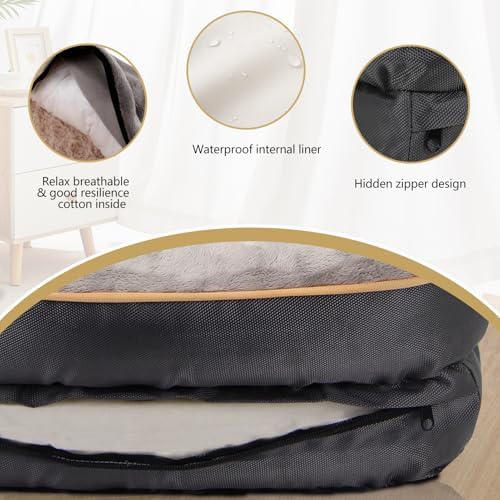JOYELF Large Memory Foam Dog Bed, Orthopedic Dog Bed & Sofa with Removable Washable Cover and Squeaker Toy as Gift