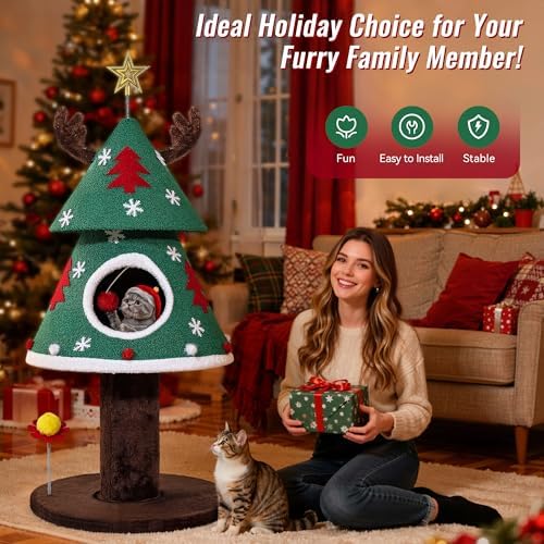 DWVO 47.2in Christmas Cat Tree