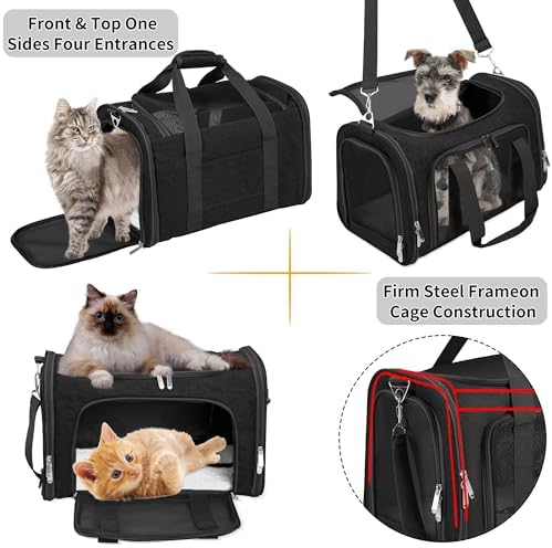 Soft-Sided Cat/Dog/Pet Carrier, Collapsible Pets Travel Carriers