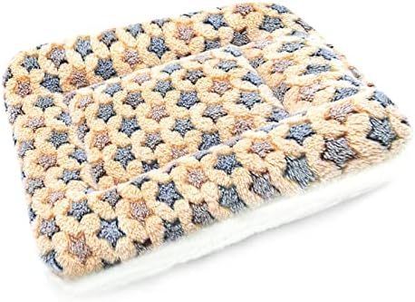 Small Animal Bed Mat, Soft & Warm, Suitable for Guinea Pig, Hamster, Rabbit, Rat and Bearded Dragon (XX-Large(19.7''x15.7''), Star Brown)