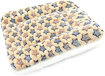 Small Animal Bed Mat, Soft & Warm, Suitable for Guinea Pig, Hamster, Rabbit, Rat and Bearded Dragon (XX-Large(19.7''x15.7''), Star Brown)