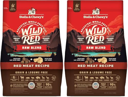 Stella & Chewy's Wild Red Dry Dog Food Raw Blend High Protein Grain & Legume Free Red Meat Recipe, 3.5 lb. Bag (Pack of 2)