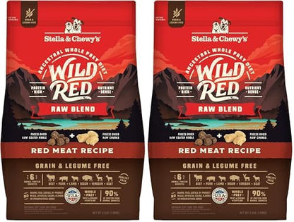Stella & Chewy's Wild Red Dry Dog Food Raw Blend High Protein Grain & Legume Free Red Meat Recipe, 3.5 lb. Bag (Pack of 2)