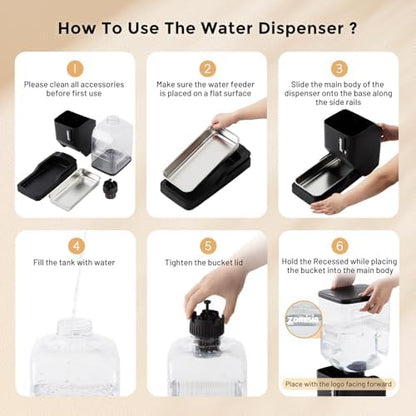 ZOMISIA 3 Gallon Automatic Dog Water Dispenser Gravity Extra Large Capacity