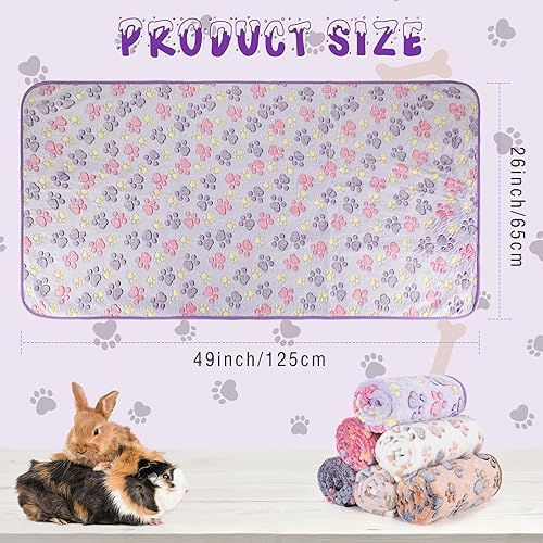 YUEPET Waterproof Guinea Pig Blankets 6 Pack, Fleece Cage Liners, L