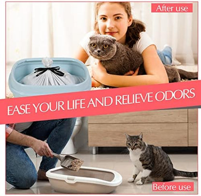 Jutom 84 Count Jumbo Sifting Cat Litter Box Liners with Holes 36''x18''