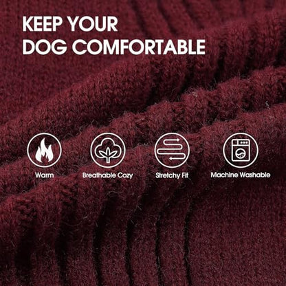 Turtleneck Dog Sweater,Thermal Knitted Sweater for Small Dogs Girl Boy, M
