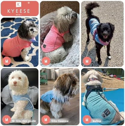 KYEESE 2Pack Reflective Dog Shirt, Lightweight Sun Protection Dog T Shirts for Small Dogs Boy, Breathable Sleeveless Pet Tank Top Summer Dogs Clothes for Night Walking Outdoor, Lake Blue+Blue, M