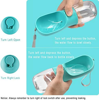 Cibaabo Dog Water Bottle Portable with Food Container & Filter for Travel