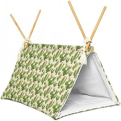 Bearded Dragon Reptile Sleeping Bed Tent Hide Tank Decor Accessories Habitat Shelter for Lizard Bearded Dragon Leopard Gecko (Cactus 1)