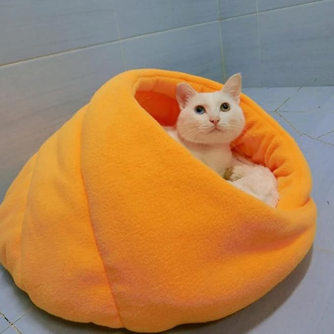Pet Bed, Small Pet Animals Bed，Warm Cave Nest，Cozy Pet Bed，Kennel Teddy Small Winter Thickened Warm pet cat Litter Closed Four Seasons General cat Villa。 (Color : Green, Size : Medium)