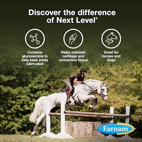 Farnam Next Level Joint Supplement for Horses & Dogs, Helps Maintain Connective Tissue to Ease Stiffness Due to Daily Activity, Joint Supplement for Dogs and Horses, 16 oz, 16-Day Supplyx