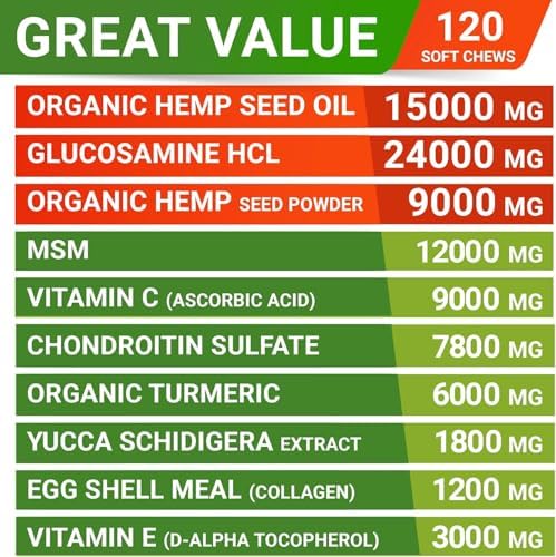 Advanced Joint Hemp Chews for Dogs Mobility - Hip & Joint Pain Relief Chews