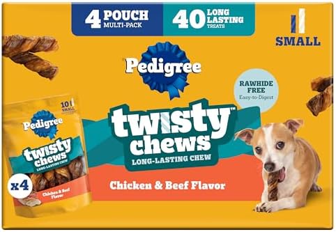 Pedigree Twisty Chews Small Dog Treats, Chicken & Beef, 40 Count
