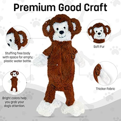 FGA MARKETPLACE Duck-Monkey Flat NO Stuffing NO Squeak Plush Dog Toy, Funny Style Will Entertain Your Pet for Hours, Recommended for Small and Medium Dog 21 INCH Long