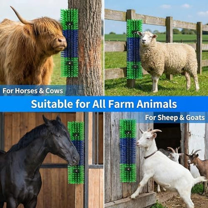 Livestock Scratching Brush 4 Pack, Itch Relief Goat Scratching Post
