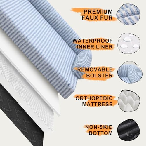 MEKIY Orthopedic XL Dog Bed with Bolster for Extra Large Size Dogs