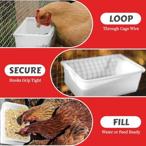 My Favorite Chicken Cage Cup 27oz – Hanging Chicken Feeder & Hanging Chicken Waterer for Chick, Quail, Duck, Parakeet – Small Poultry Waterer & Feed Dish – Cage & Coop Accessories