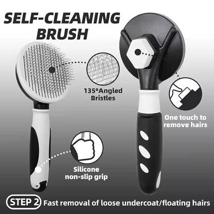 Dog Grooming Kit for Dogs at Home, 6-in-1 Pet Grooming Kit with Slicker Brush, Dematting Tool, Stainless Steel Comb, Nail Clipper for Dogs, Nail File & Bath Massage Glove