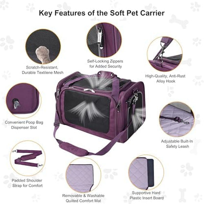 EliteField Deluxe Soft Pet Carrier for Cats and Dogs (3-Year Warranty)